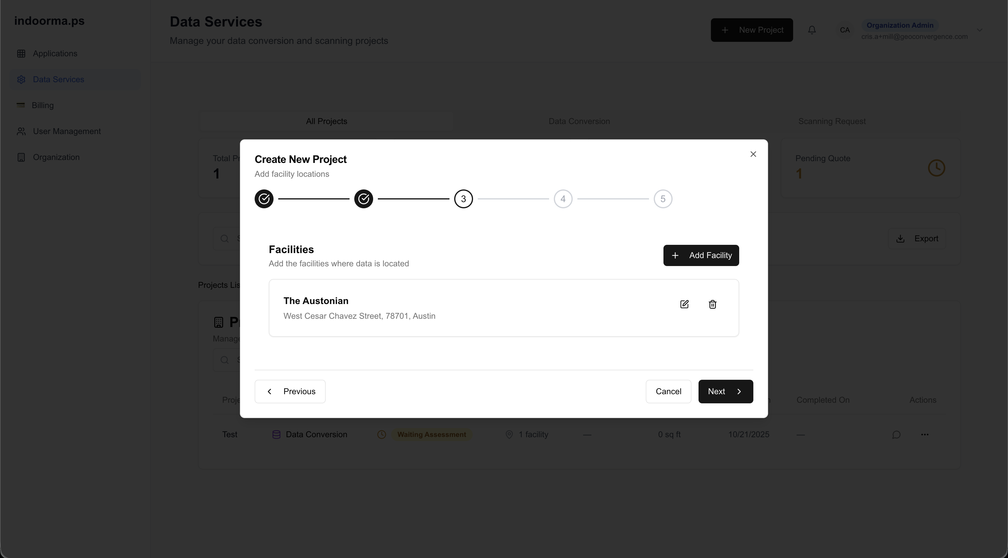 FacilitEase: Facility list for a data conversion project