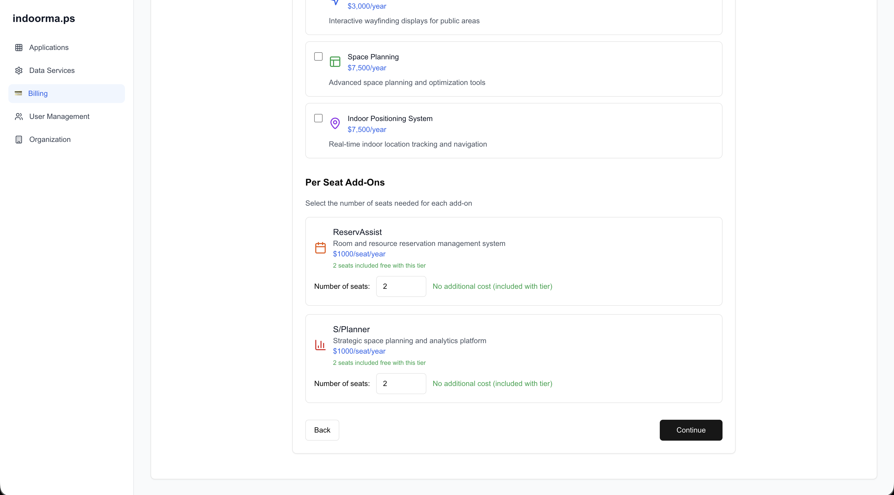 FacilitEase: Per-seat add-ons for ReservAssist and S/Planner