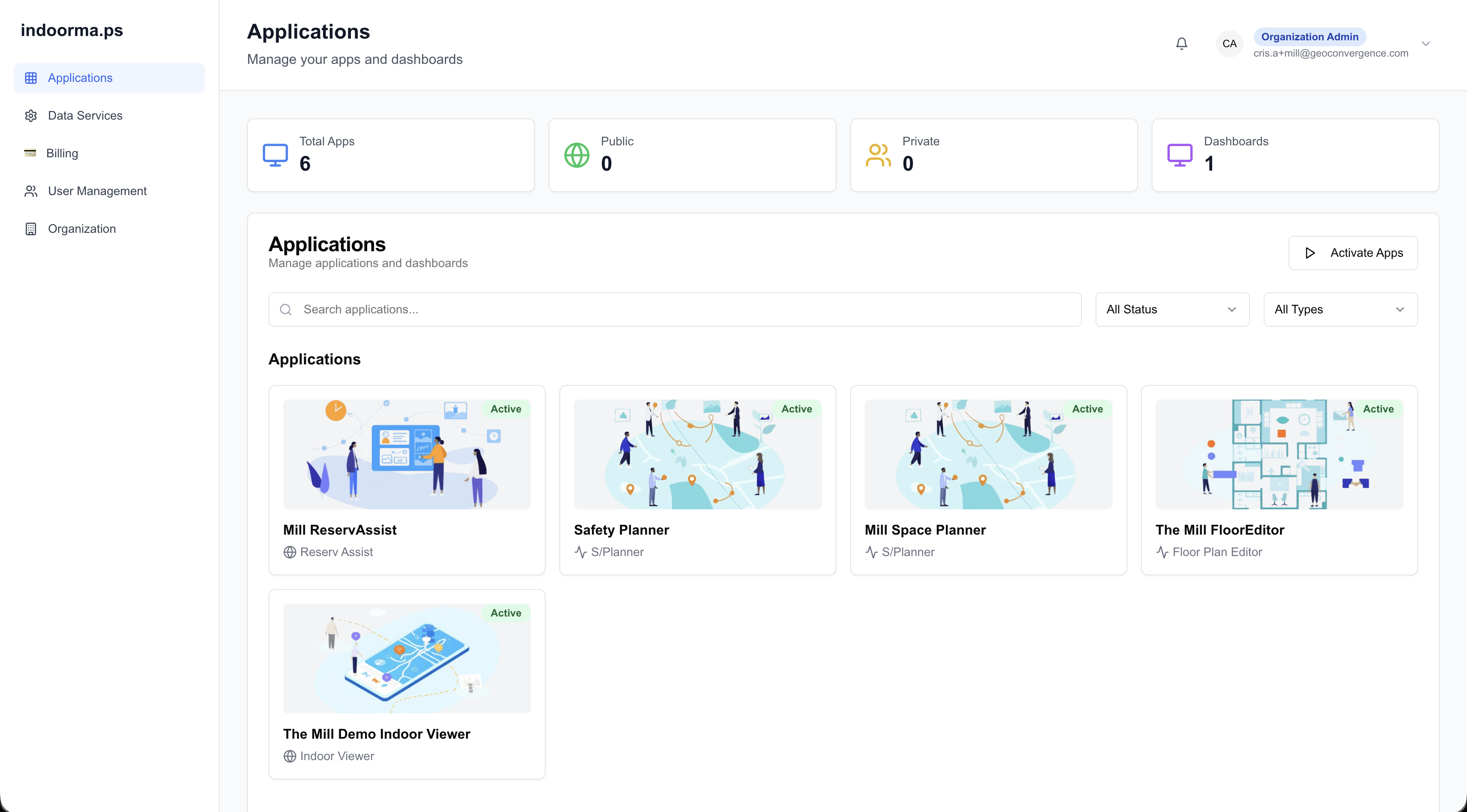 FacilitEase: Applications launcher with Indoor Viewer, Space Planner and Floor Plan Editor
