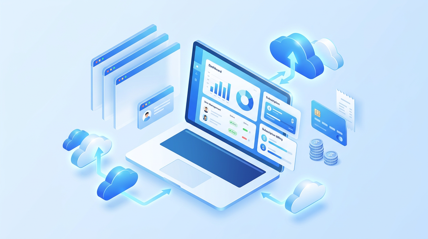 Cloud-native SaaS development illustration